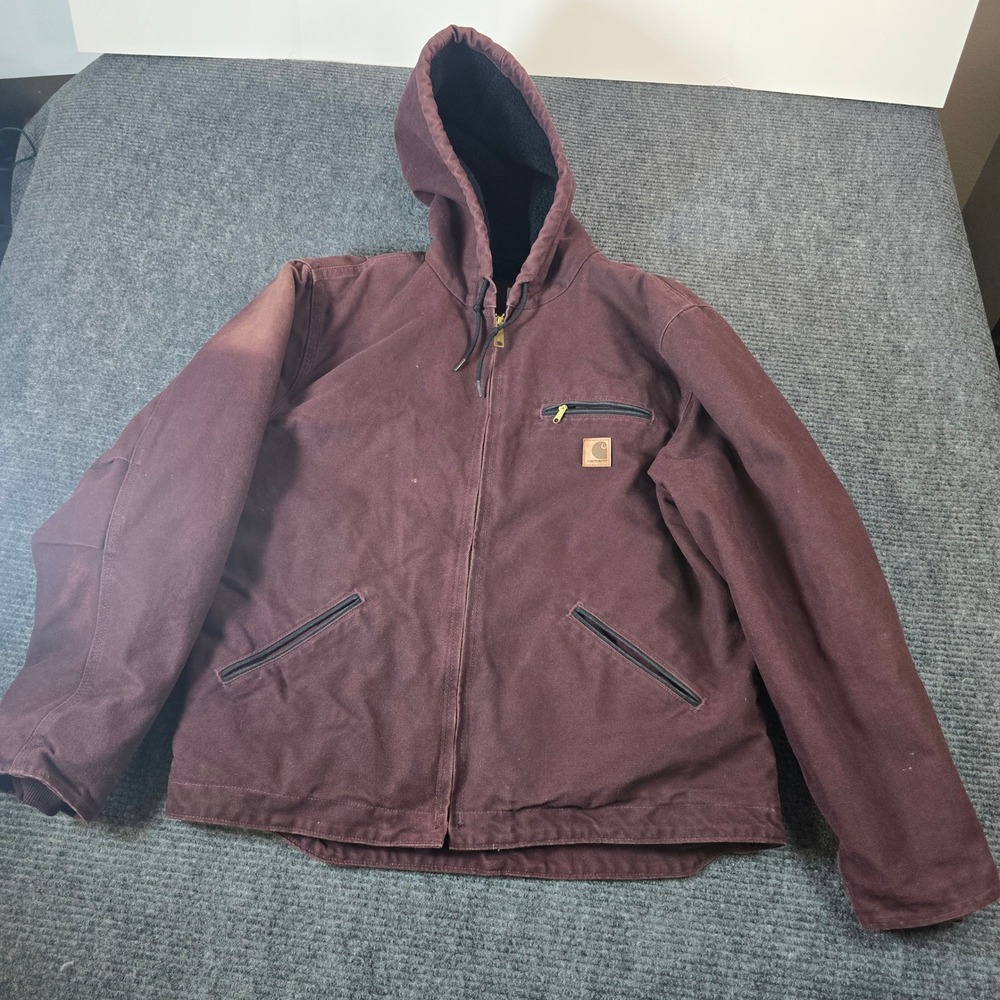 Carhartt J141 PRT Sierra Jacket Mens L Port Sherpa Lined Faded Workwear